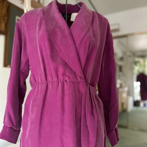 VINTAGE 80s, 100% silk gown, medium/8✨ - Picture 15 of 16